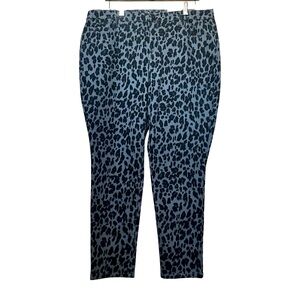 Style & Co. CURVY SKINNY LEG Jeans Classic Animal Print Gray Women Size 16W.